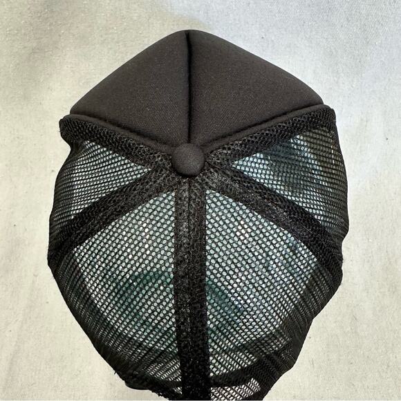 Otto black/blue skeleton hang loose Shaka graphic mesh trucker Snapback hat NWOT main image 13